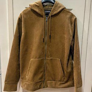 Express Golden Tan Corduroy Hoodie Size Medium New With Tags